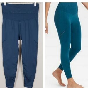 JOY LAB Seamless 7/8 Length High Waist Leggings Teal Sz L